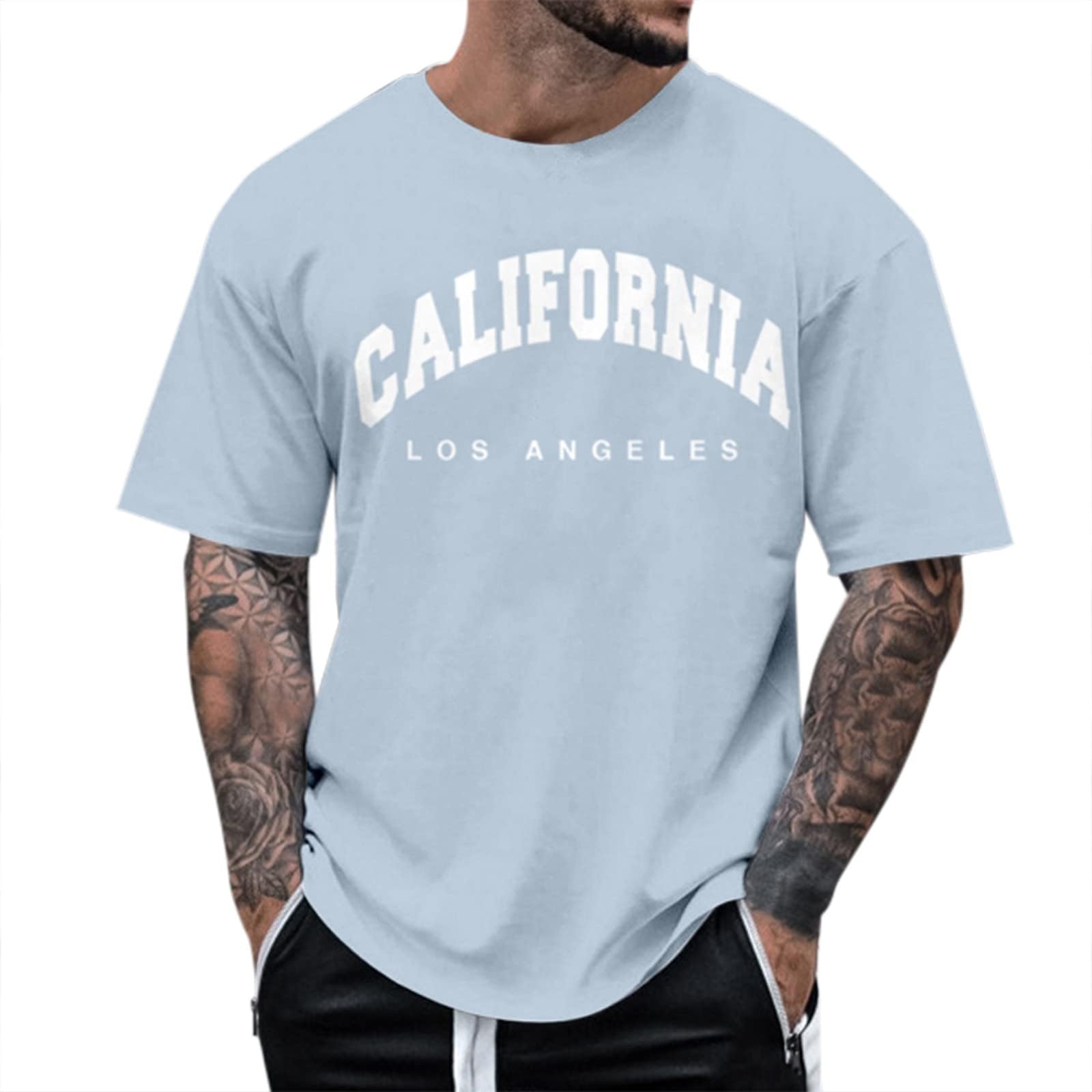 T Shirts for Men Casual Breathable Short Sleeve Shirt Loose Fit Top Summer Hawaiian Tropical Tee Blouse