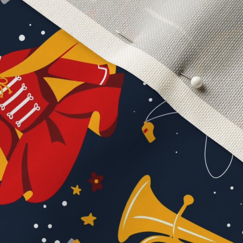 Spoonflower Fabric - Band Instrument Music Brass Novelty Cheerleader Printed on Upholstery Velvet Fabric Fat Quarter - Upholstery Home Decor Bottomweight Apparel