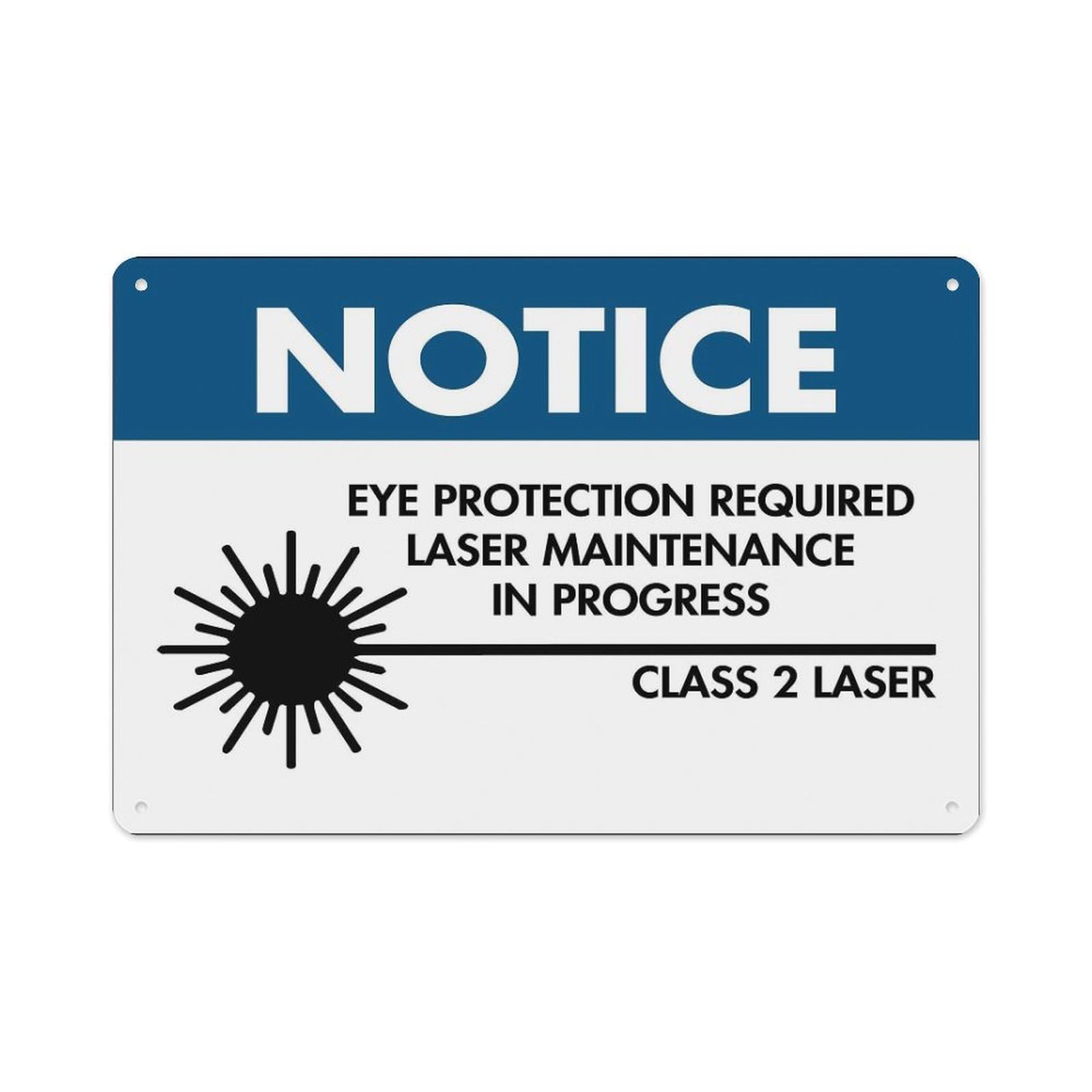 peiyeety Notice Laser Radiation Signs Eye Protection Required Laser Maintenance Aluminum Tin Warning Signs for Home Outdoor Garden 8X12 Inches