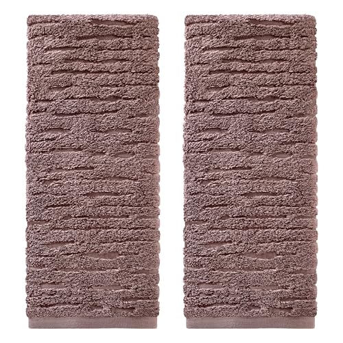 SKL Home CloudSoft Cotton Luxury 2-Piece Hand Towel Set, Soft Plum