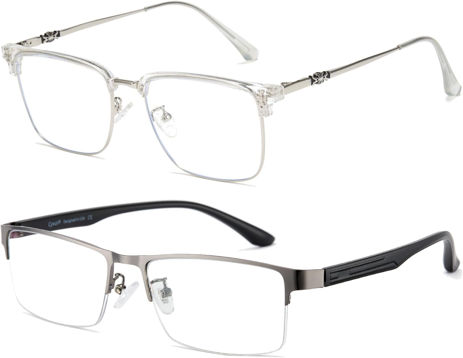 Cyxus semi-rim mens blue light glasses