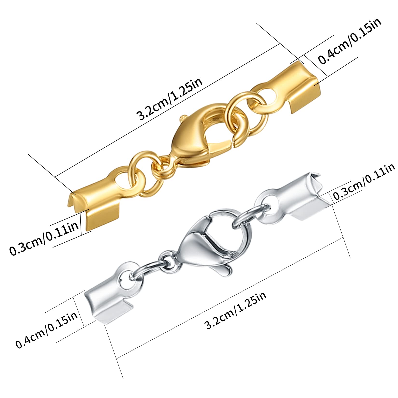 20 sets leren koord eindkappen - doe-het-zelf sieraden maken
