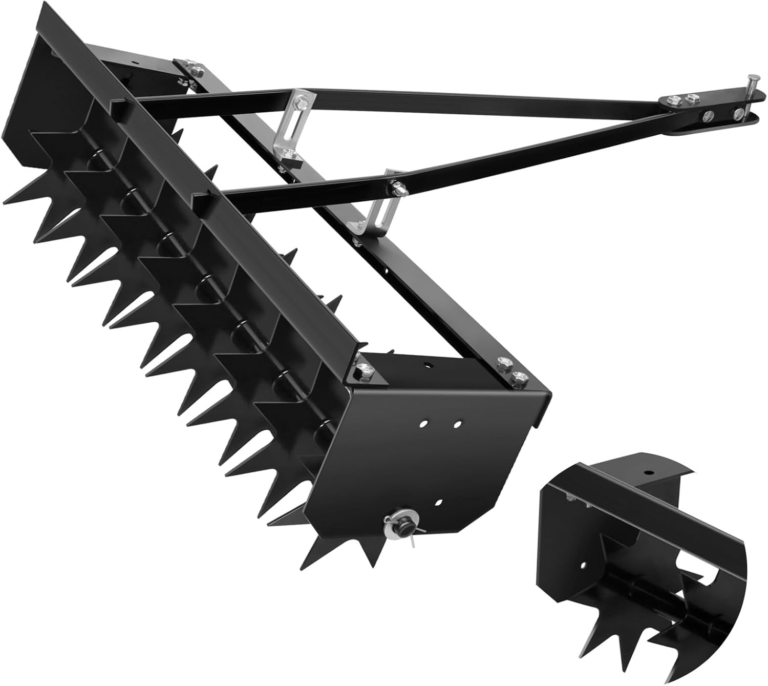 35" ‌Tow Behind Aerator, 350LBS Load Heavy Duty ‌Rolling Lawn Aerator, ‌Lawn Aerator Tow‌ 7.09" Spike Disks for Farm/Professional Lawn Care