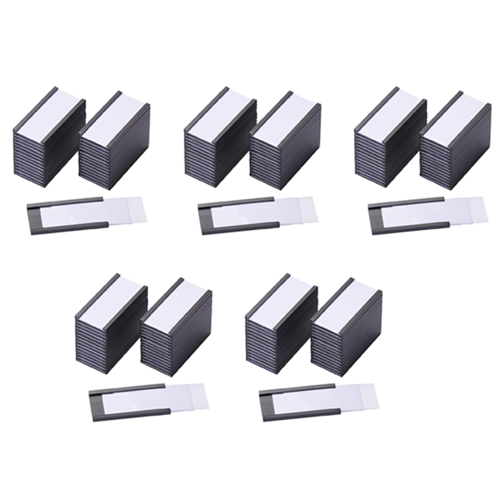 250 Pièces Séries Porte-étiquettes Magnétiques avec Porte-Cartes de Données Magnétiques avec Protecteurs en Plastique Transparent pour étagère en Métal (1 x 2 Pouces)