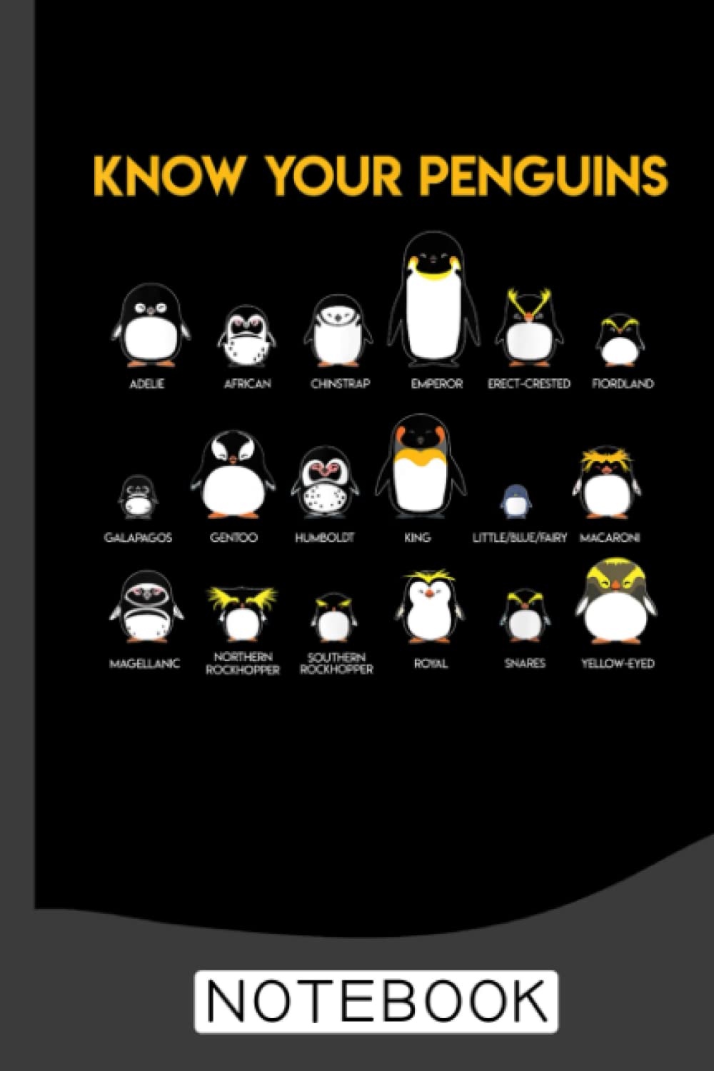 Penguin Species Know Your Penguins Notebook: Funny Penguin Journal For Taking Notes & Journaling, Perfect For Work Or Home, Best Gift For ... Cute Penguin Gifts For Teens & Adults