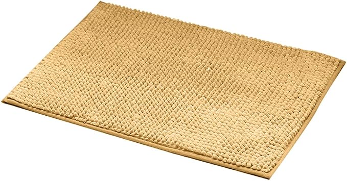 Chenille Bathroom Rugs Ulter Soft and Absorbent Bath Mats Non Skid PVC Bottom Short Plush Carpet Household ZML-005 24"x35", Light Brown