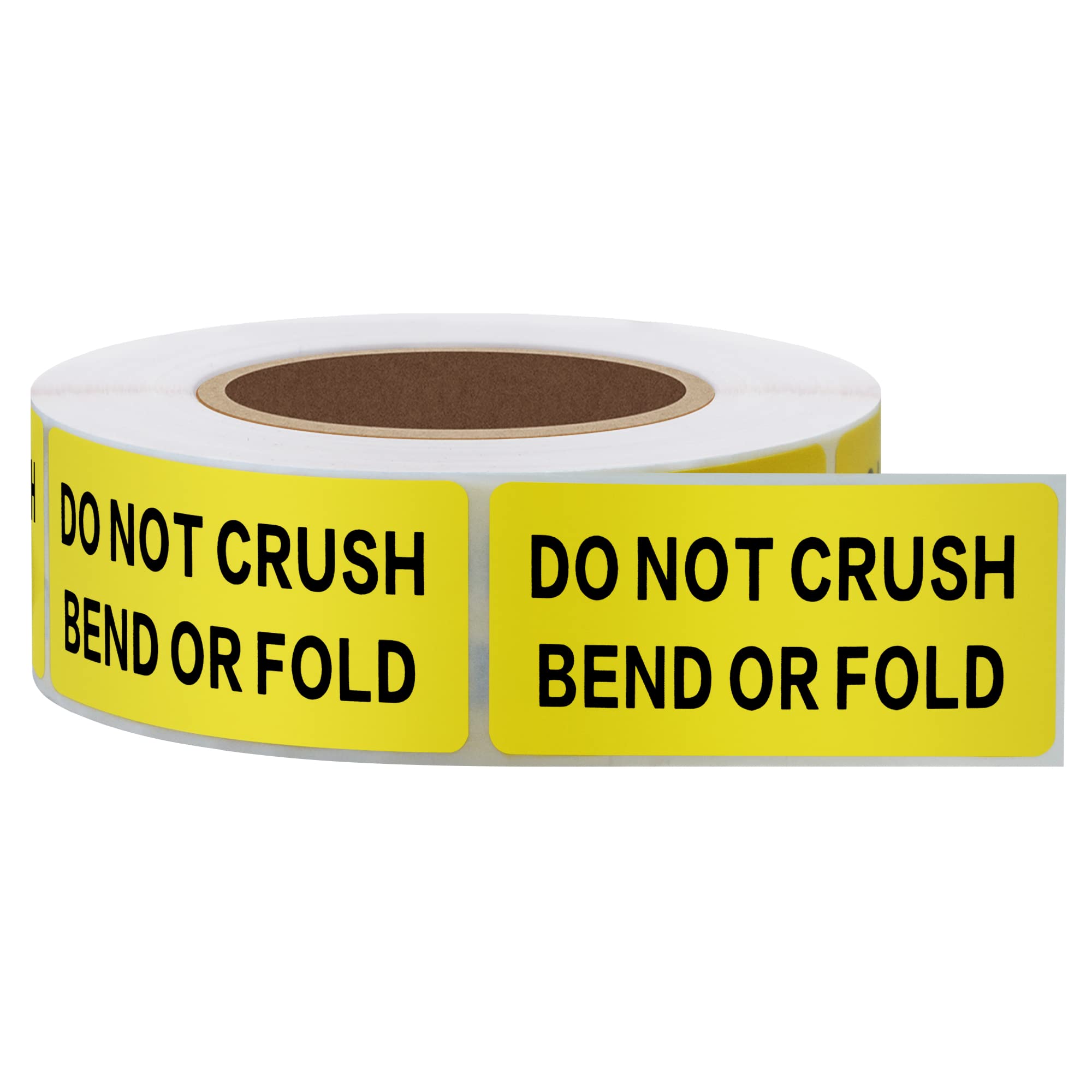 Hycodest 25x51mm DO NOT Crush Bend OR FOLD Warning Shipping Stickers Self Adhesive 500 Labels Yellow