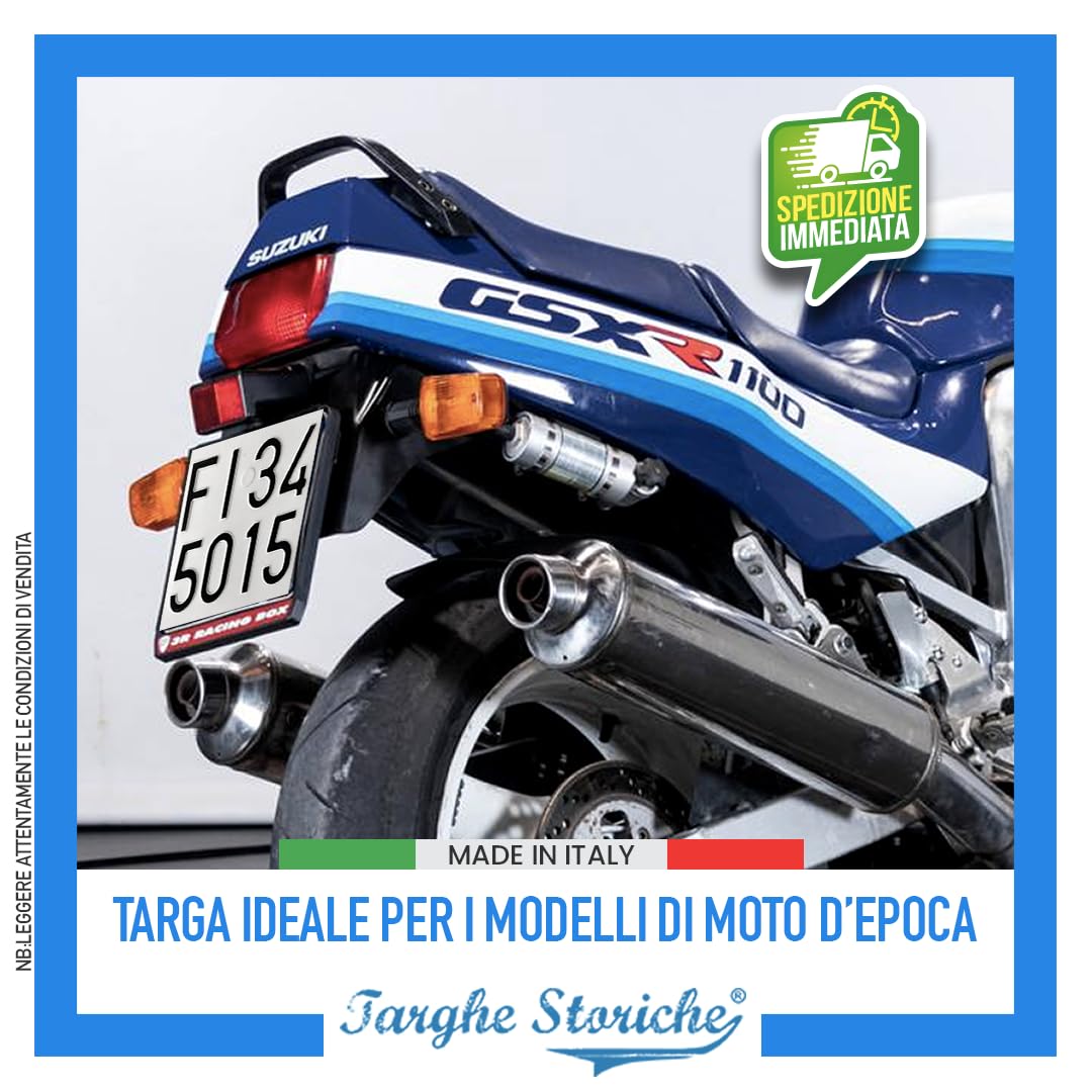 Targhe Storiche Moto Epoca Alluminio Catarifrangente Replica Personalizzata Made in Italy 1985-1994