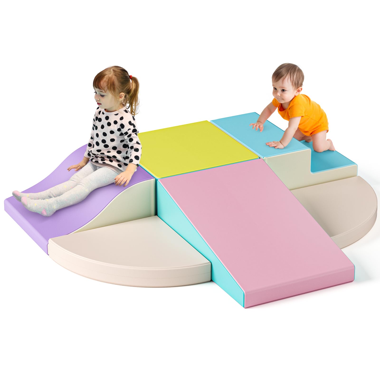 BanaSuper Kids Zachte Speelset, Schuimrubberen Klimblokken voor Kinderen, baby, Soft Climber, Indoor Hindernisbaan van Schuimrubber, voor Kleine Kinderen, Montessori-speelgoed