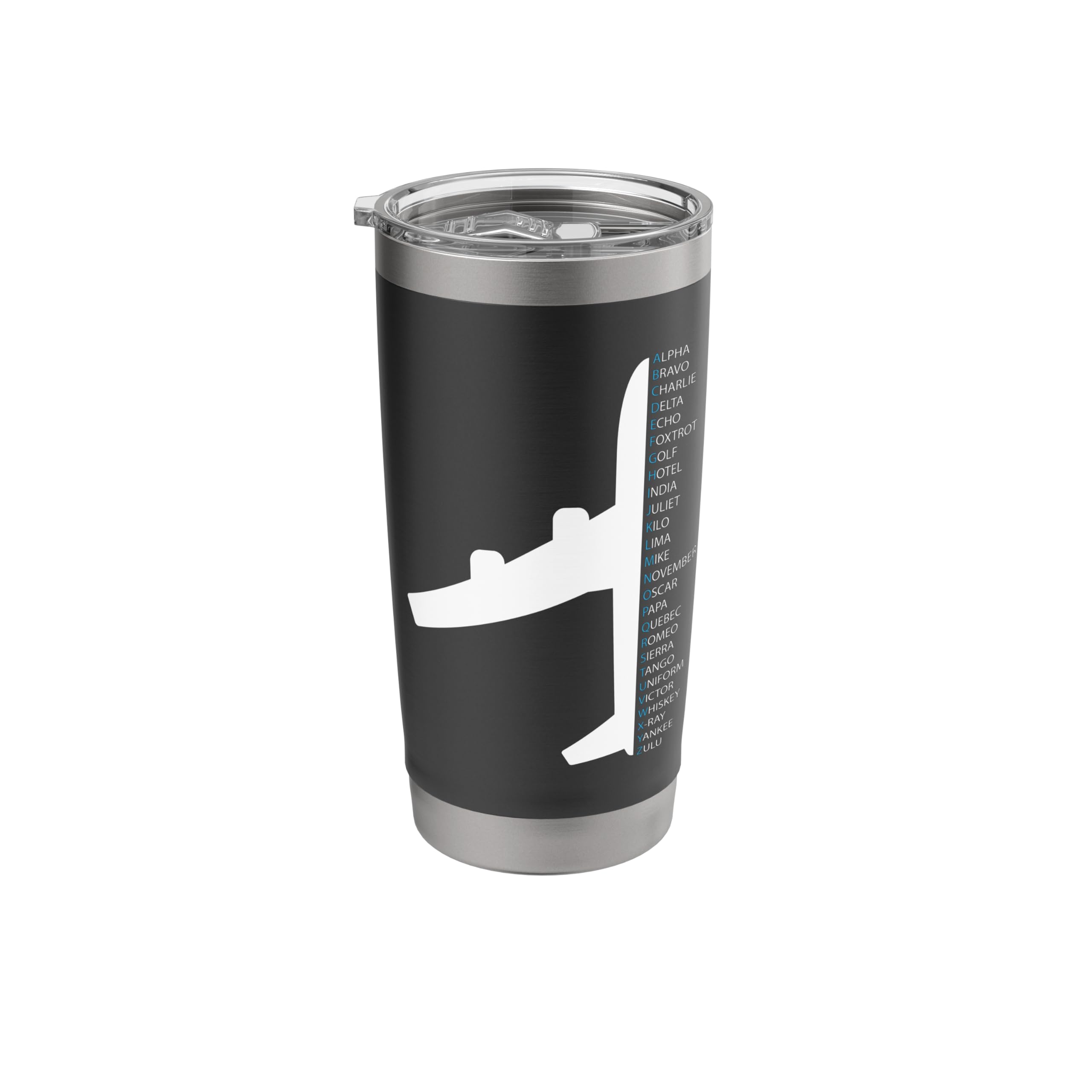 Nato Alphabet Design for a Air Traffic Controller Stainless Steel Insulated Tumbler