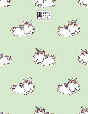 Images Sketchbook Cute Unicorn On Green Cover 8 5 X 11 Inches 110 par