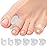 5 STARS UNITED Toe Spacers for Men & Women - 4 Big and 2 Pinky Gel Separators for Overlapping & Curled Toes, Bunions, Alignment - Diabetic Foot Care, Silicone Spreader, Corrector & Straightener, Clear