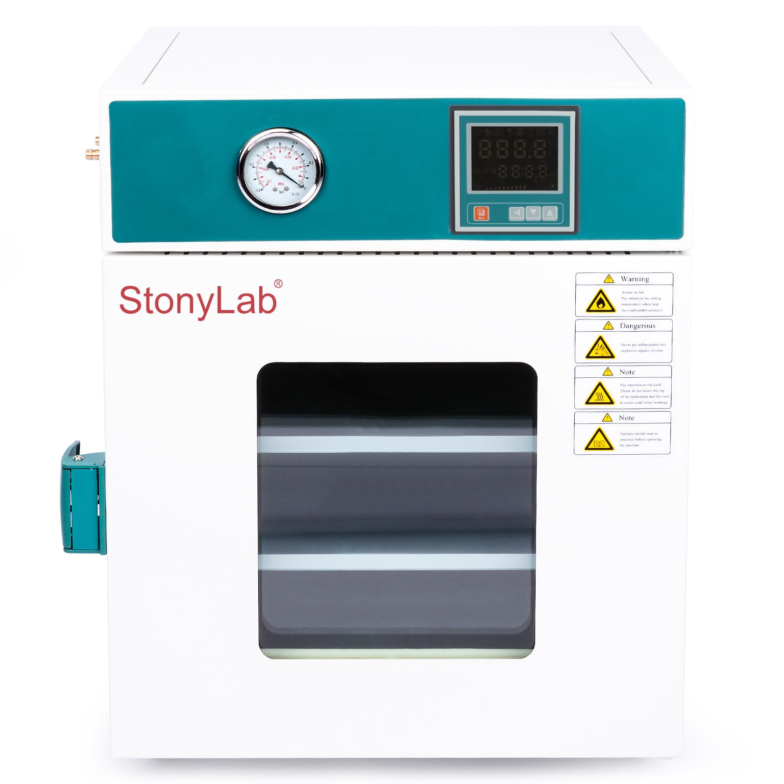 stonylab Vakuumtrocknungsofen, 24l/0,9 cu ft Labortrocknungs-und Heizofen mit Vakuummeter und Digitaler Steuerung, Vacuum Drying Oven, 220V/RT+10-250℃, Edelstahl