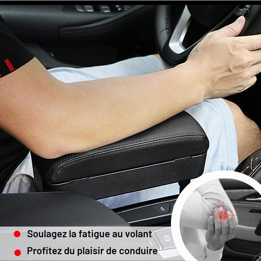 Accoudoir de Voiture Universel Accoudoir Central Accoudoir Console en Cuir Synthétique Boîte de Rangement pour Voiture Accoudoir Console Centrale Accoudoirs Noir&Rouge(1PC)
