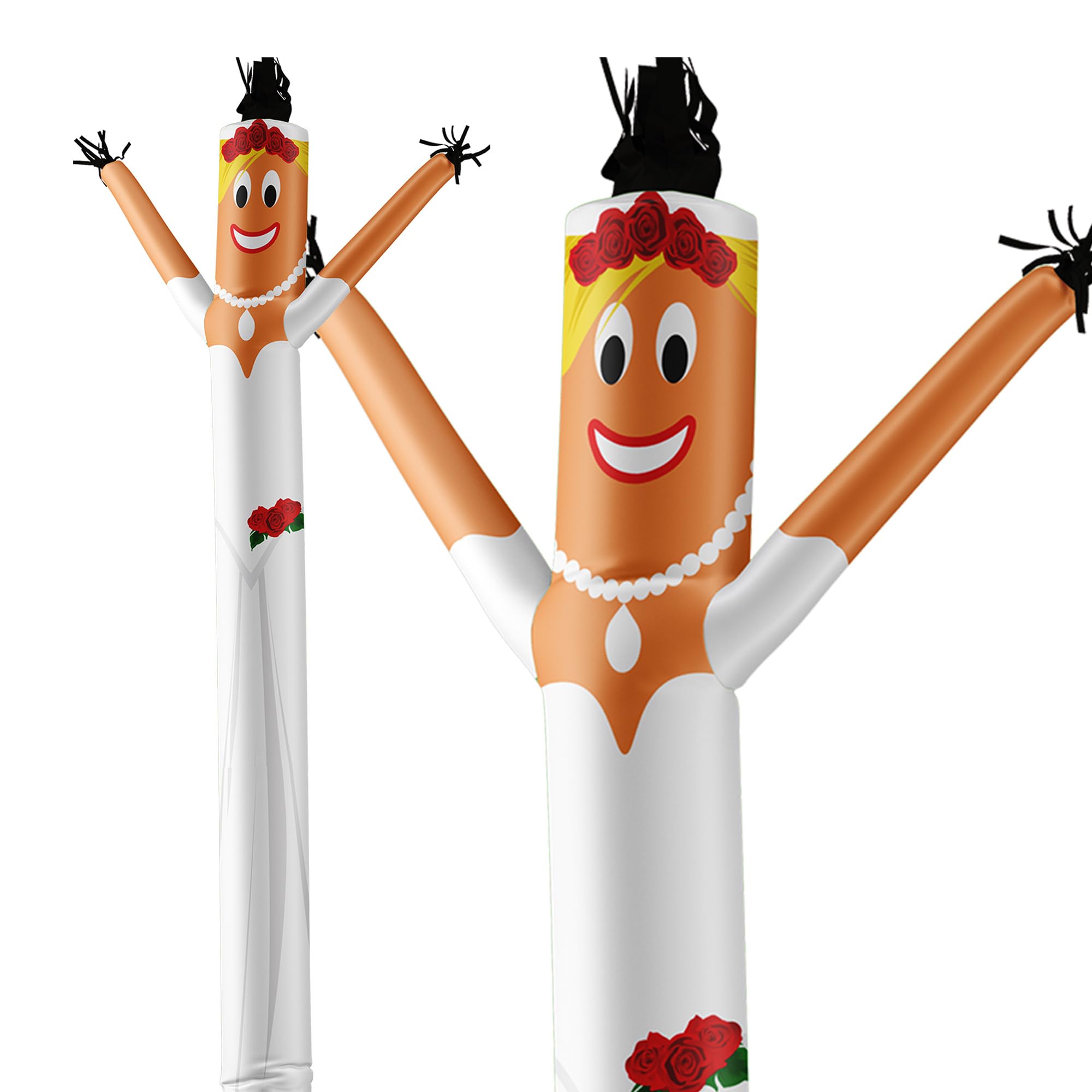 LookOurWay Air Dancers Inflatable Tube Man Attachment - 20 Feet Tall Wacky Waving Inflatable Dancing Tube Guy for Business Promotion - Blower Not Included - Wedding Bridal Dress Themed - Bride