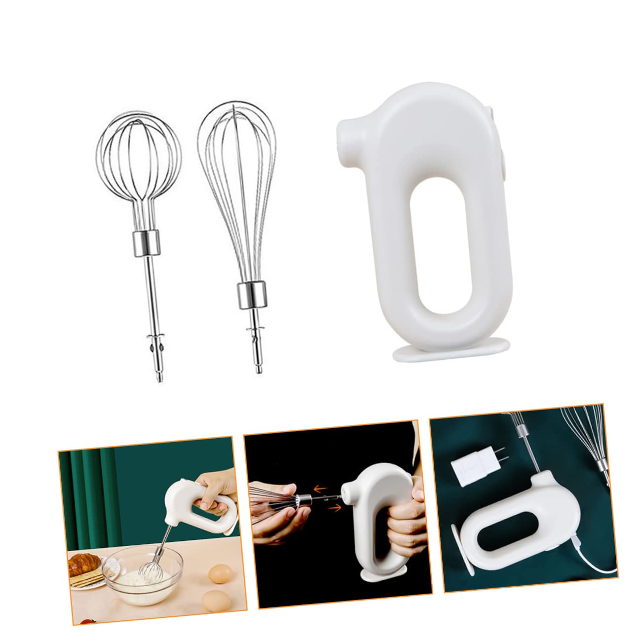 UKCOCO Frusta Elettrica per Uova Portatile Ricaricabile Usb, Frullatore a Immersione da Cucina Leggero, Aiutante Multifunzione per Montare Panna e Impasti, per Professionisti