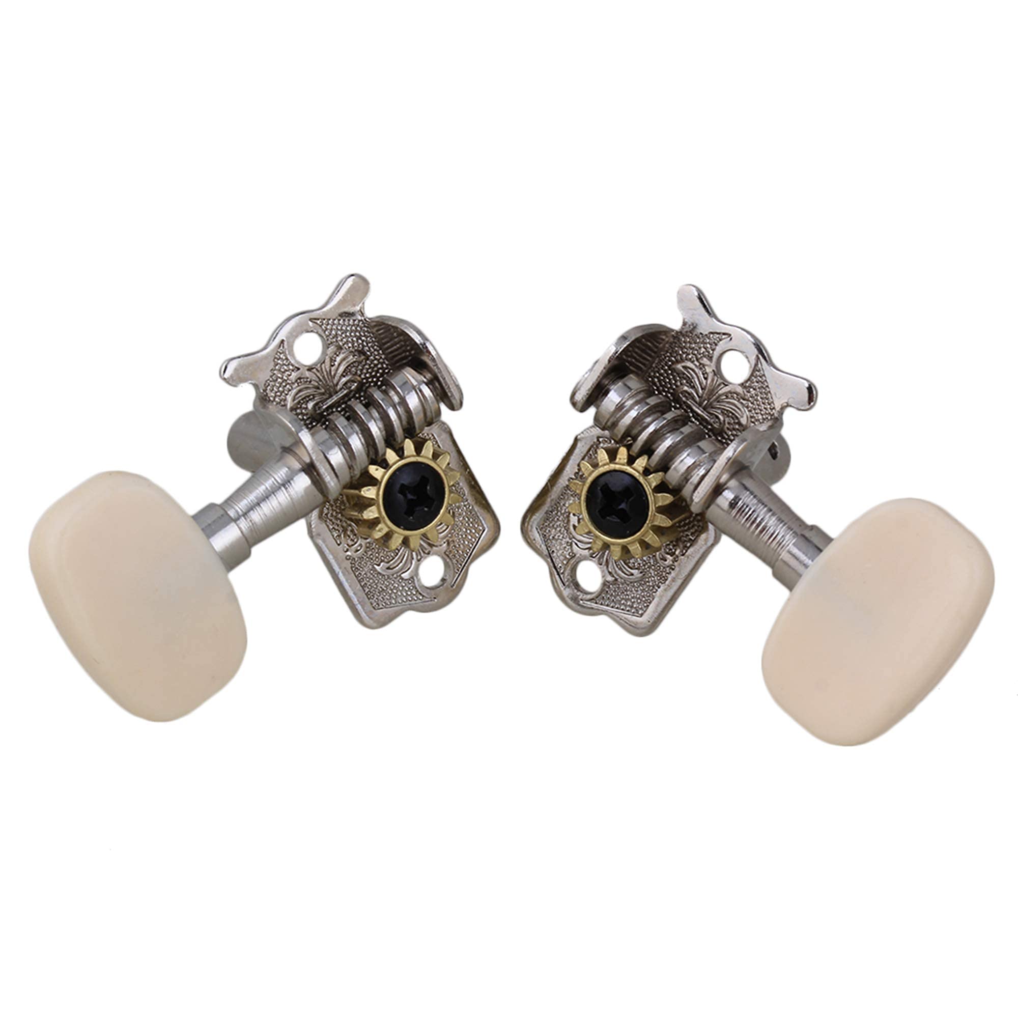 Mécaniques ouvertes individuelles pour guitare Yibuy Chrome 3R3L avec boutons blanc crème