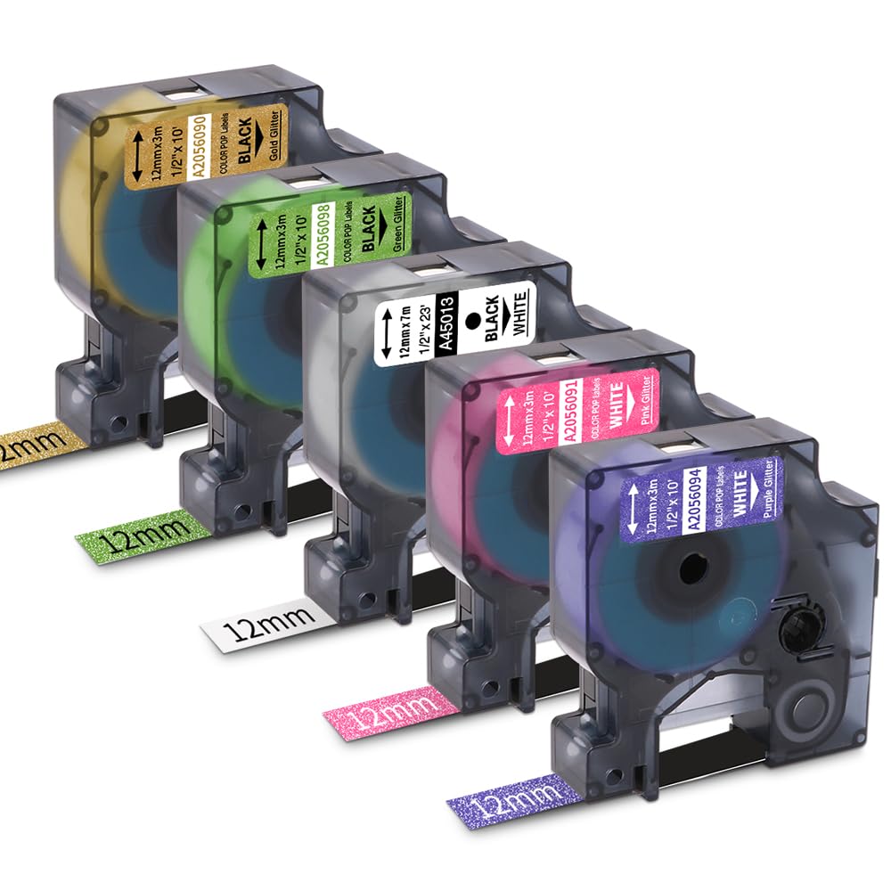 iPad本体 DYMO Dymo S0720930 / 53713 D1 Label Tape Black on White 1