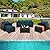 Rattaner Patio Furniture Set 6 Pieces Couch Outdoor Chairs Coffee Table Peacock Blue Anti-Slip Cushions and Waterproof Covers