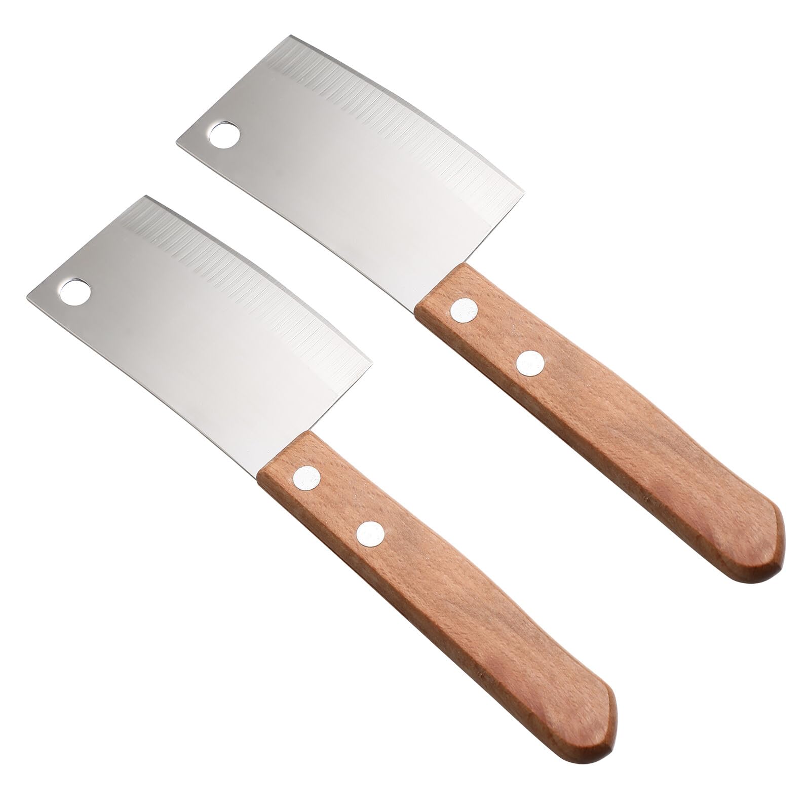Couteau à Beurre Fromage Lot de 2 en Acier Inoxydable Bois