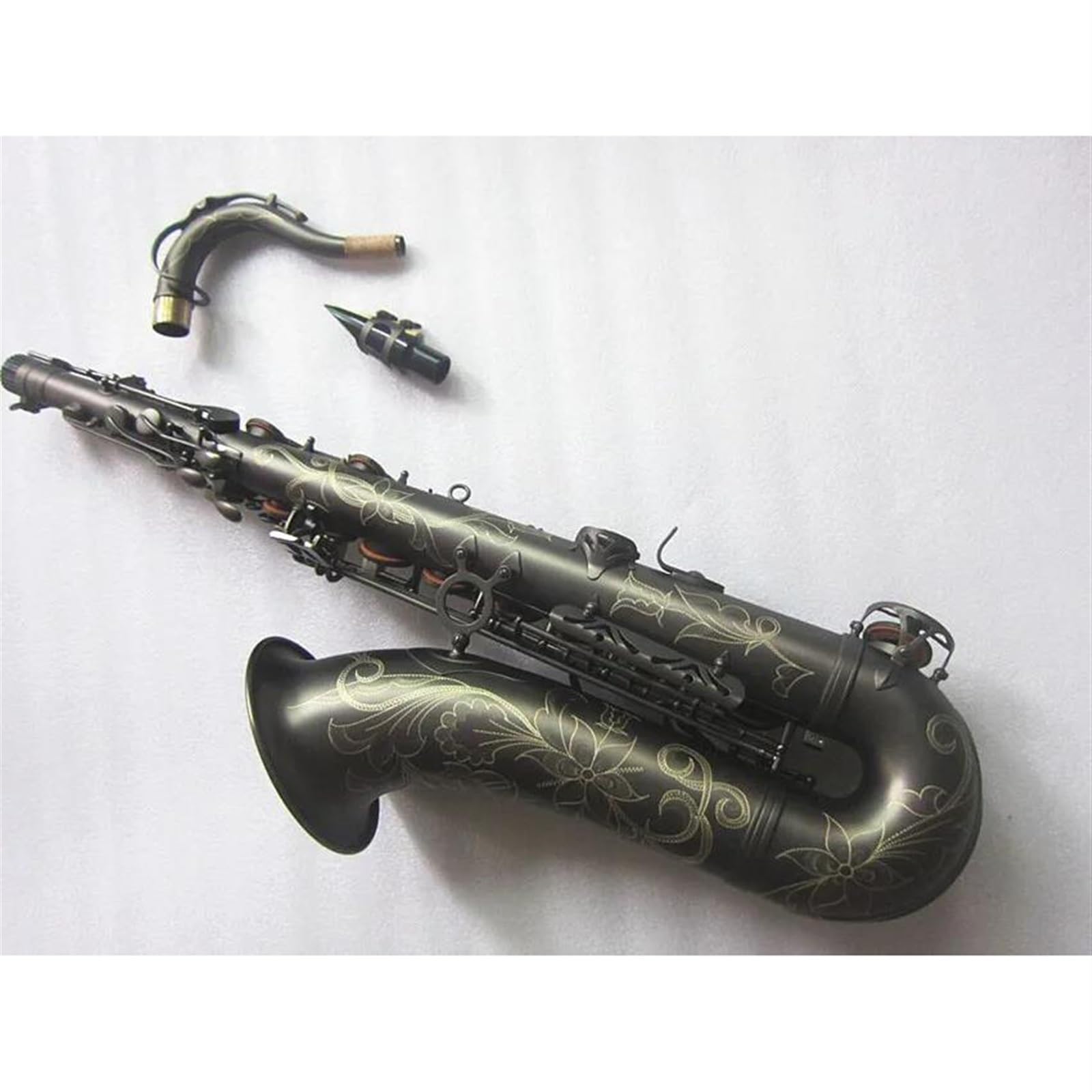 Saksofon Saksofon Tenorowy Czarny Profesjonalny Instrument Muzyczny Grający Na Saksofonie Tenorowym