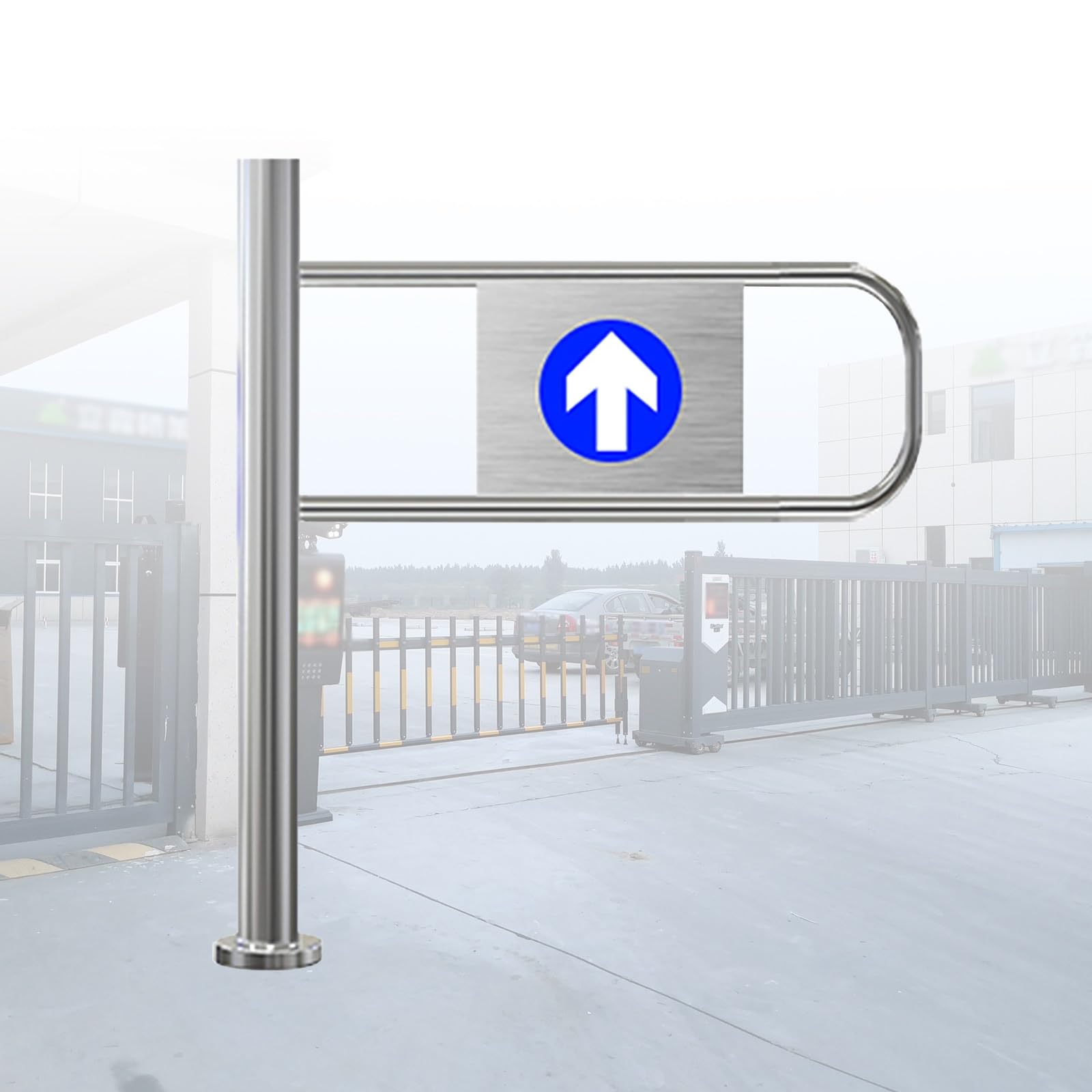 Aioneer Automatic Swing Gate With Spring-Loaded Closure For Supermarket Entrances, Stores, And Warehouses-Left-80x100cm