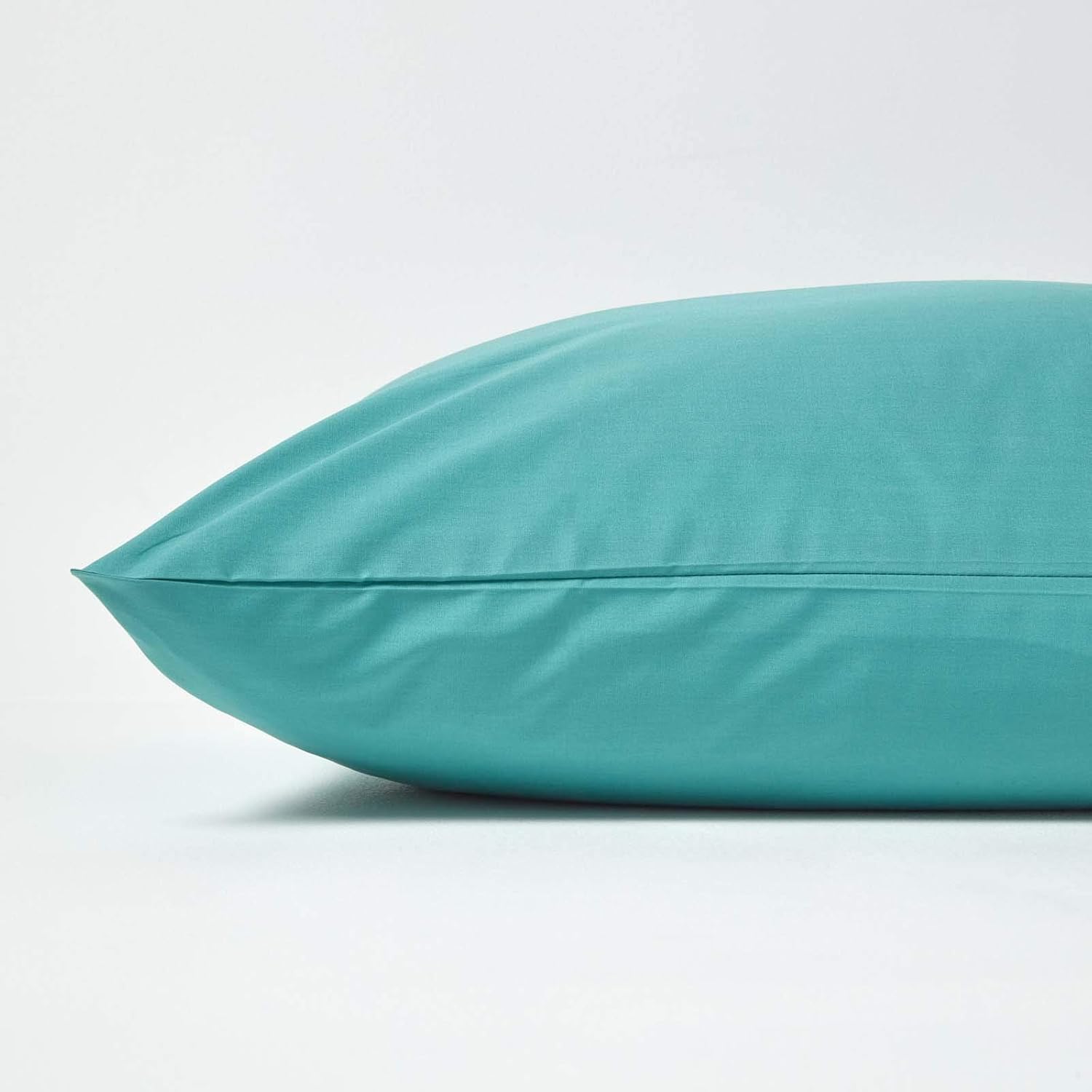 HOMESCAPES Teal Pure Egyptian Cotton Euro Size Pillowcase 40 x 40 cm 200 TC 400 Thread Count Percale Equivalent Pillow Case with Zip - Image 3