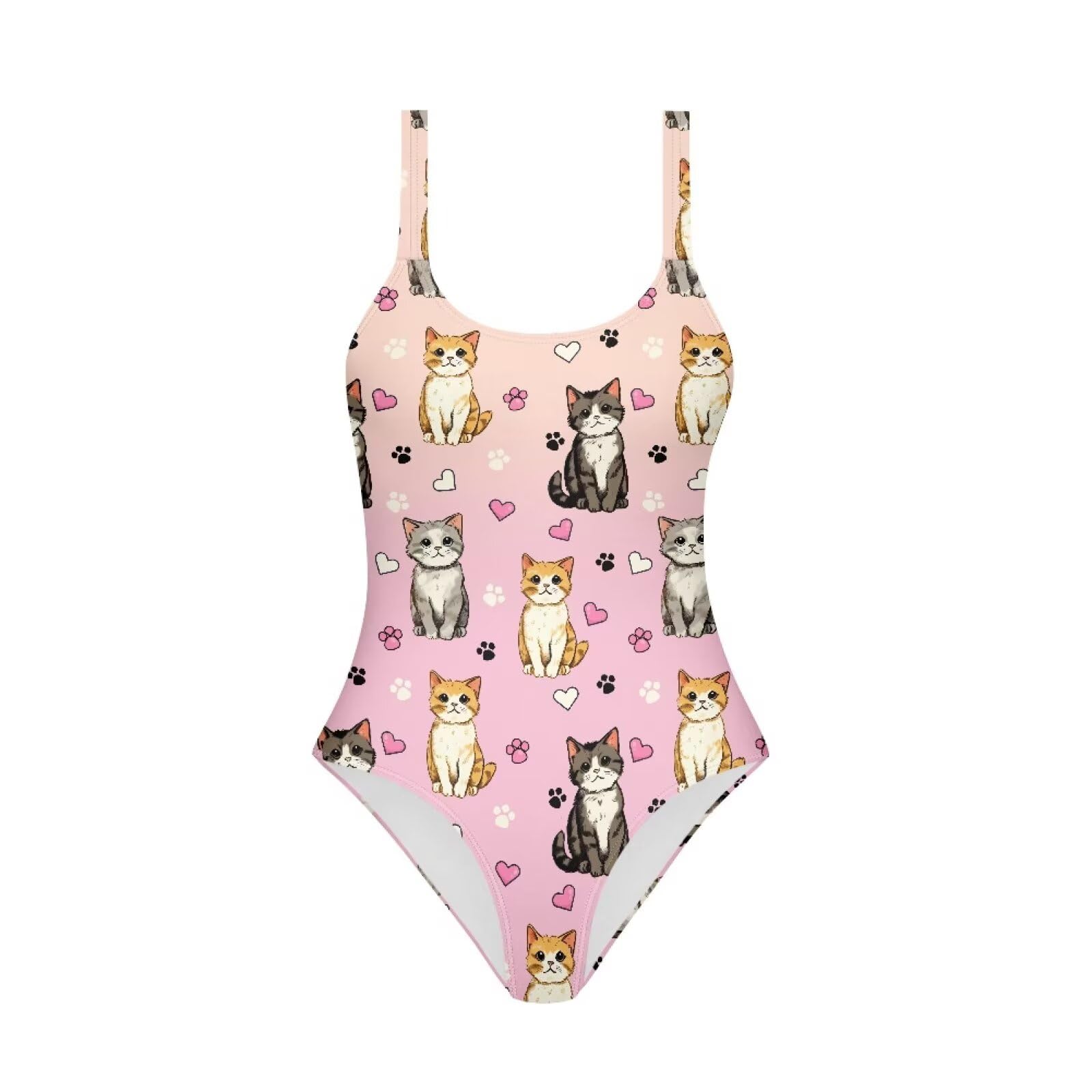 One Piece Bathing Suit for Teen Girls Comfy Crewneck Backless Bathing Suit