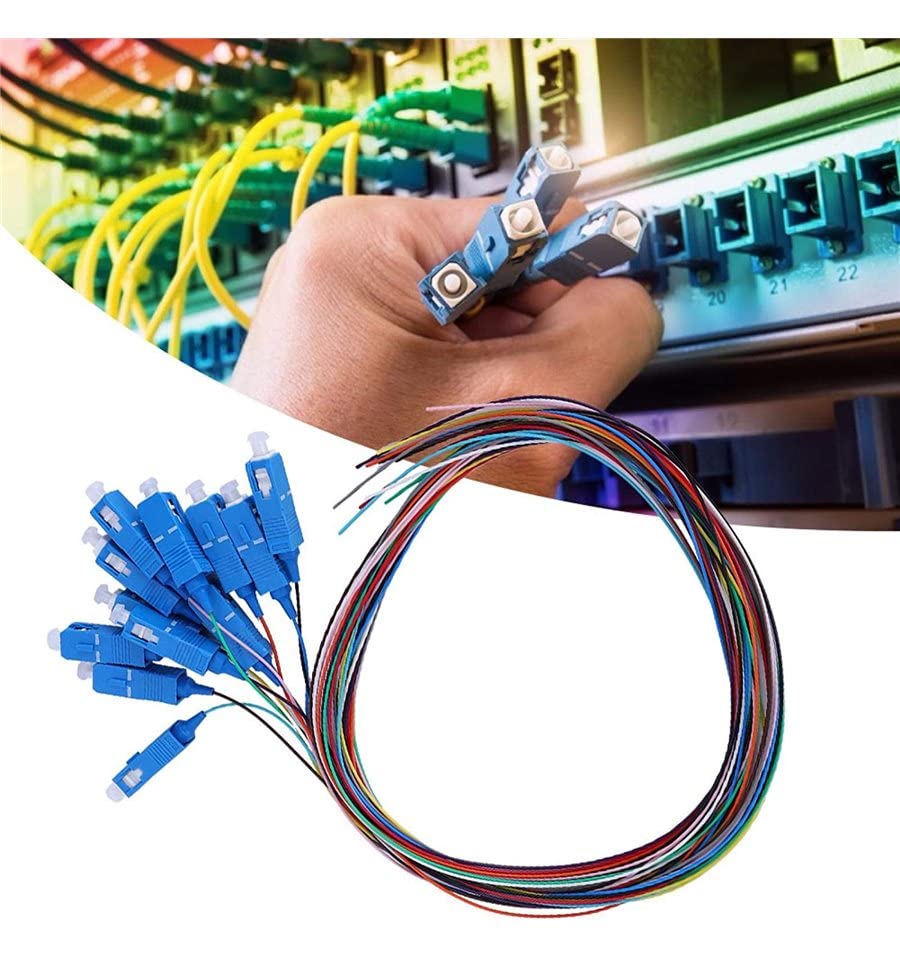 Cavo Pigtail In Fibra Ottica Monomodale LC/UPC 12 Core - 1,5m Per Reti E Telecomunicazioni
