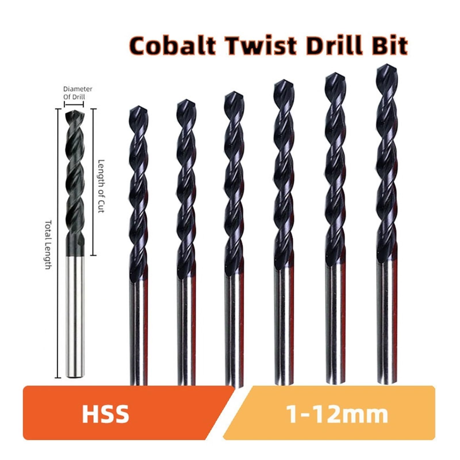 Brocas Metal Broca Helicoidal De Cobalto M42 1 A 13,0 Mm(HSS-HPM,6.8mm(5PCS))