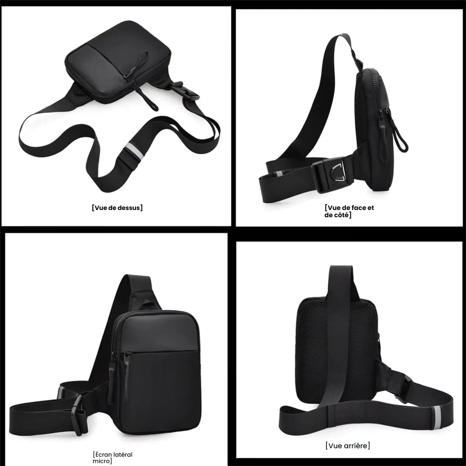 Sacoche nomalero Anti vol, Sacoche Homme Anti Vol, Water-Resistant, Sangle Ajustable, pour Voyage Camping Randonnée Salle De Travail Affaires Loisirs