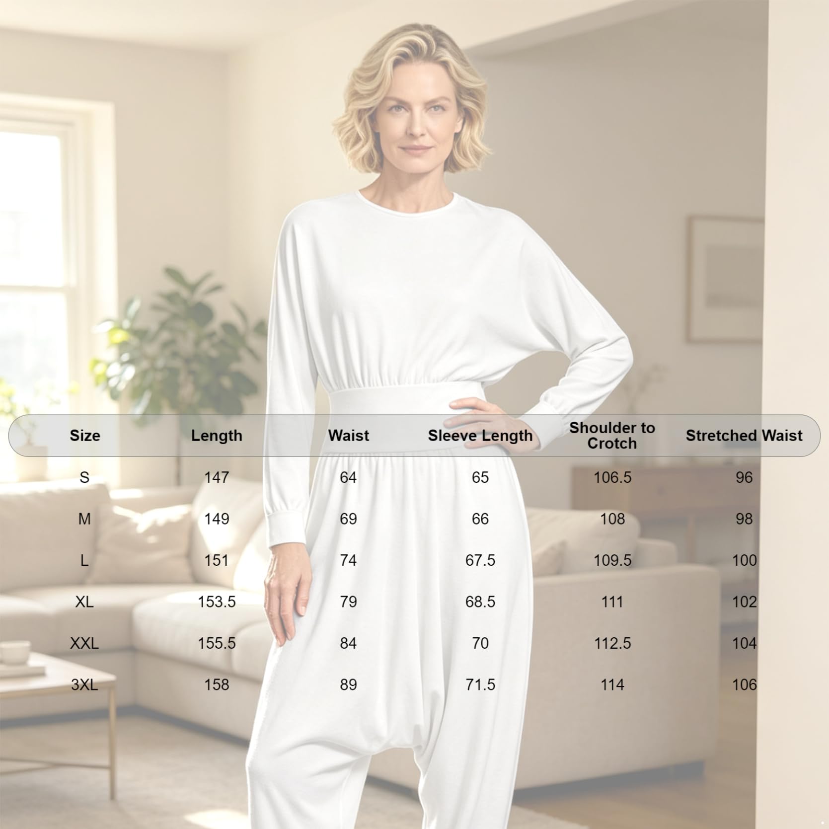 inlzdz Donna Completo Pantaloni Larghi Tuta Larga Adattivo Harem Largo