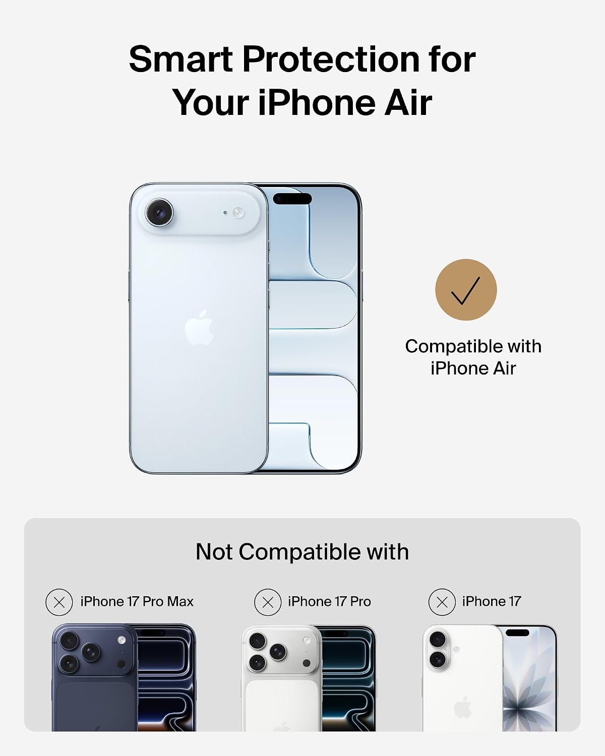 Belkin for iPhone Air Case, Protect, MagSafe Compatible w/Anti-Scratch & Anti-Yellowing Treated Coating, Touch Sensitive Camera Control - Military Grade, Slim Design, Shockproof, Protective