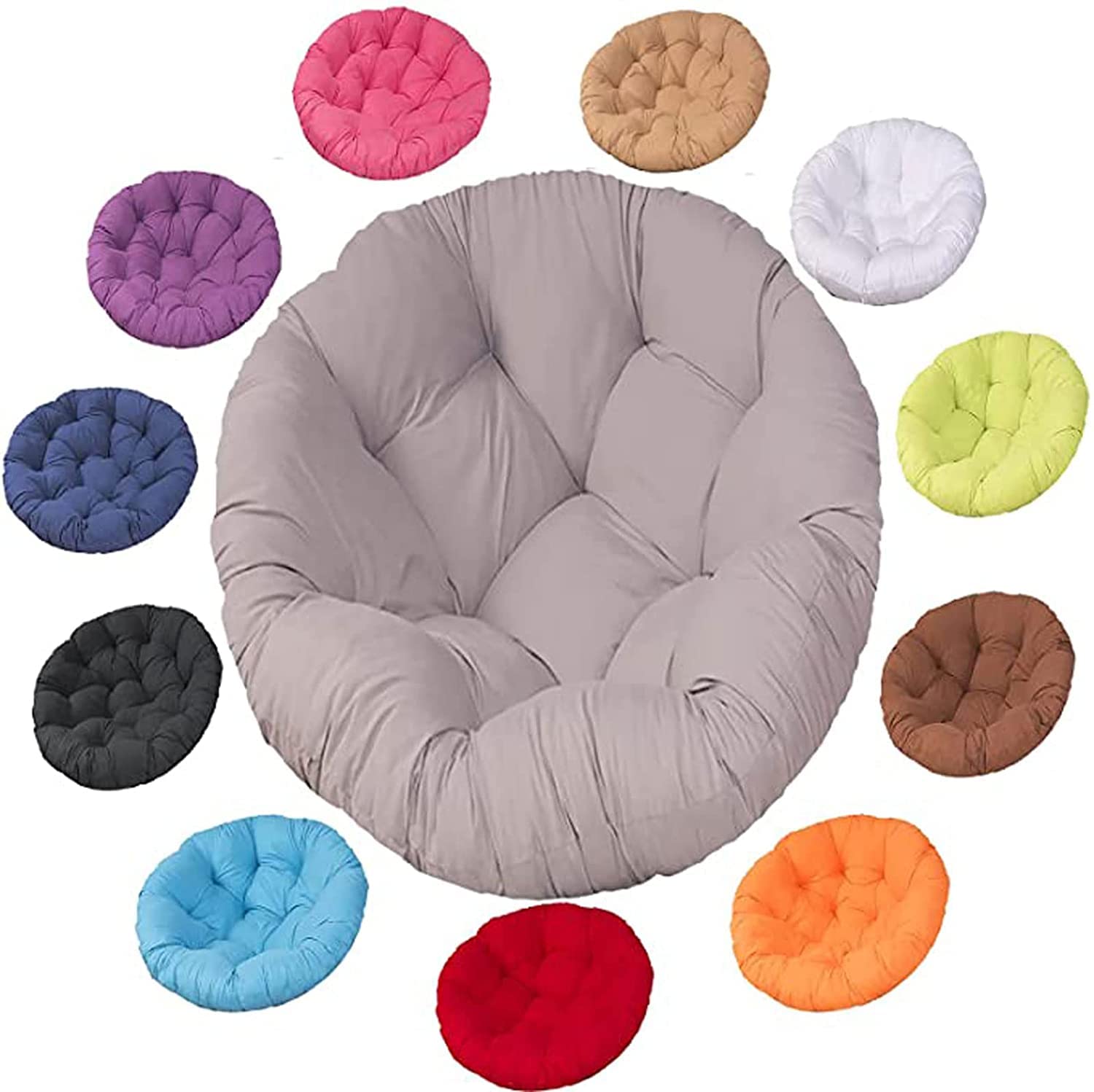 SHAIRMB Papasan Round Chair Cushions, Thicken Papasan Chair Cushion, Swing Chair Cushion Outdoor, for Outdoor Garden, Balcony and Living Room, Outdoorn,gray,40X40cm