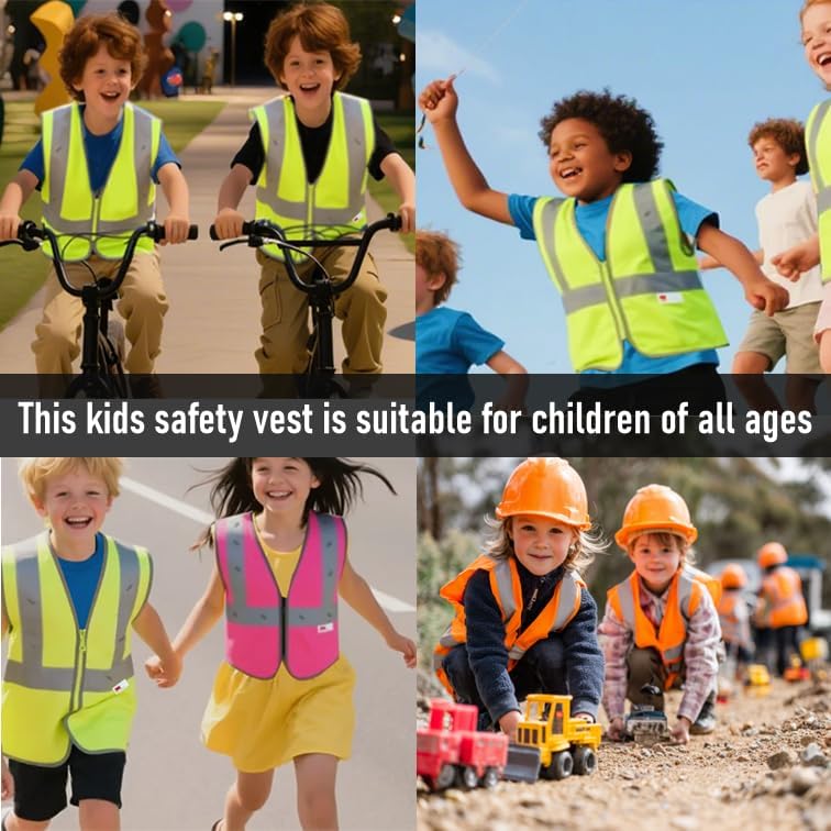 JKSafety Kids Safety Vest Kids Construction Vest with 3M Reflective Tapes High Visibility Meet ANSI Standard (BK300) - Image 6