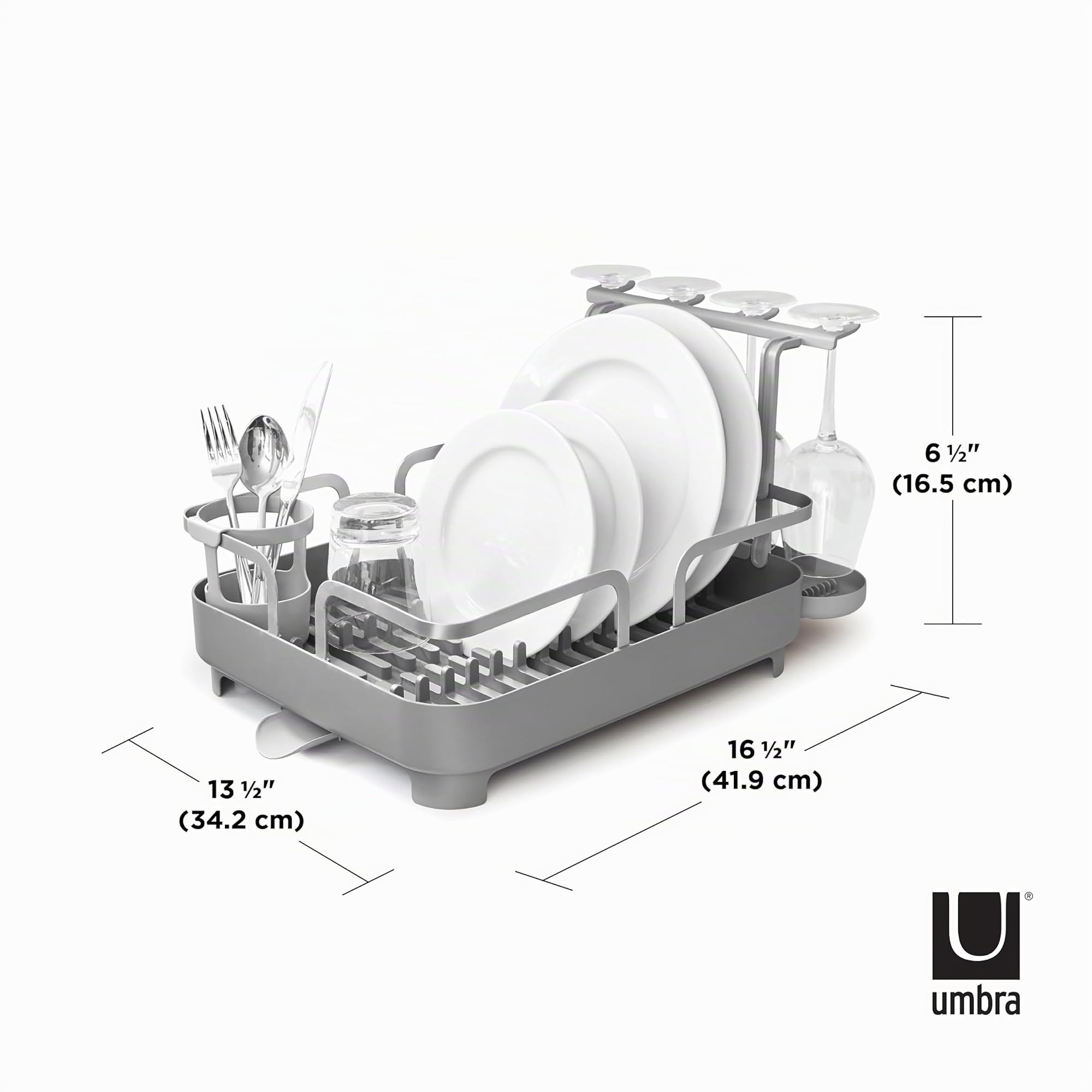 Umbra Holster Escurridor de platos, Gris carbón