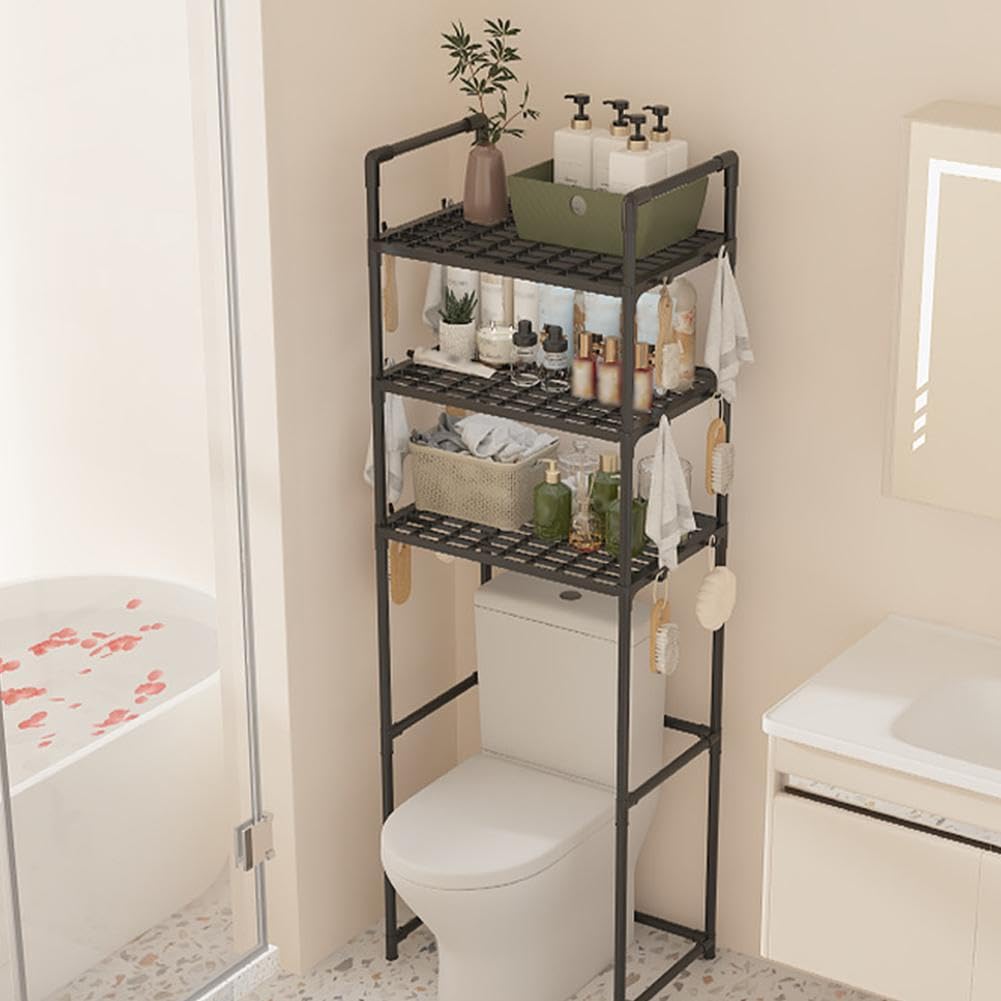Amazon.co.jp: Yiexson 3段 トイレ収納ラック 省スペース 金属製バス