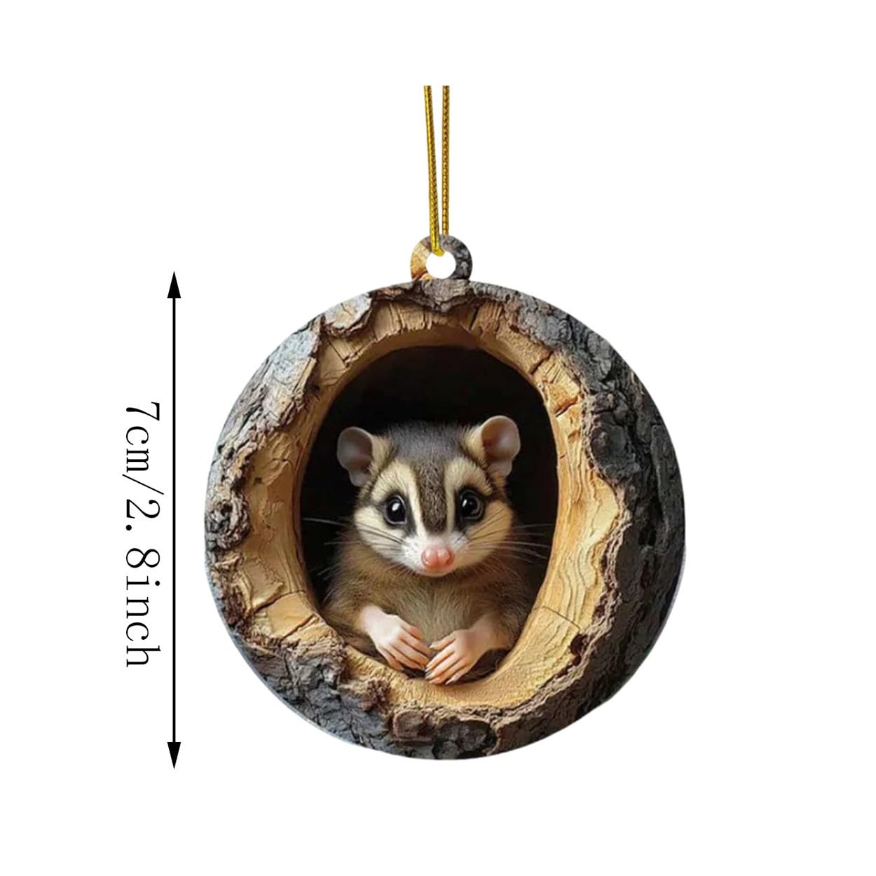 Waldtiere Eicheln Ornamente, 3D Harz Christbaumschmuck mit Tannenzapfen，3PC