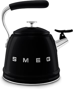 Smeg 50's Style Black Set Top Whistle Kettle 2.3 lt
