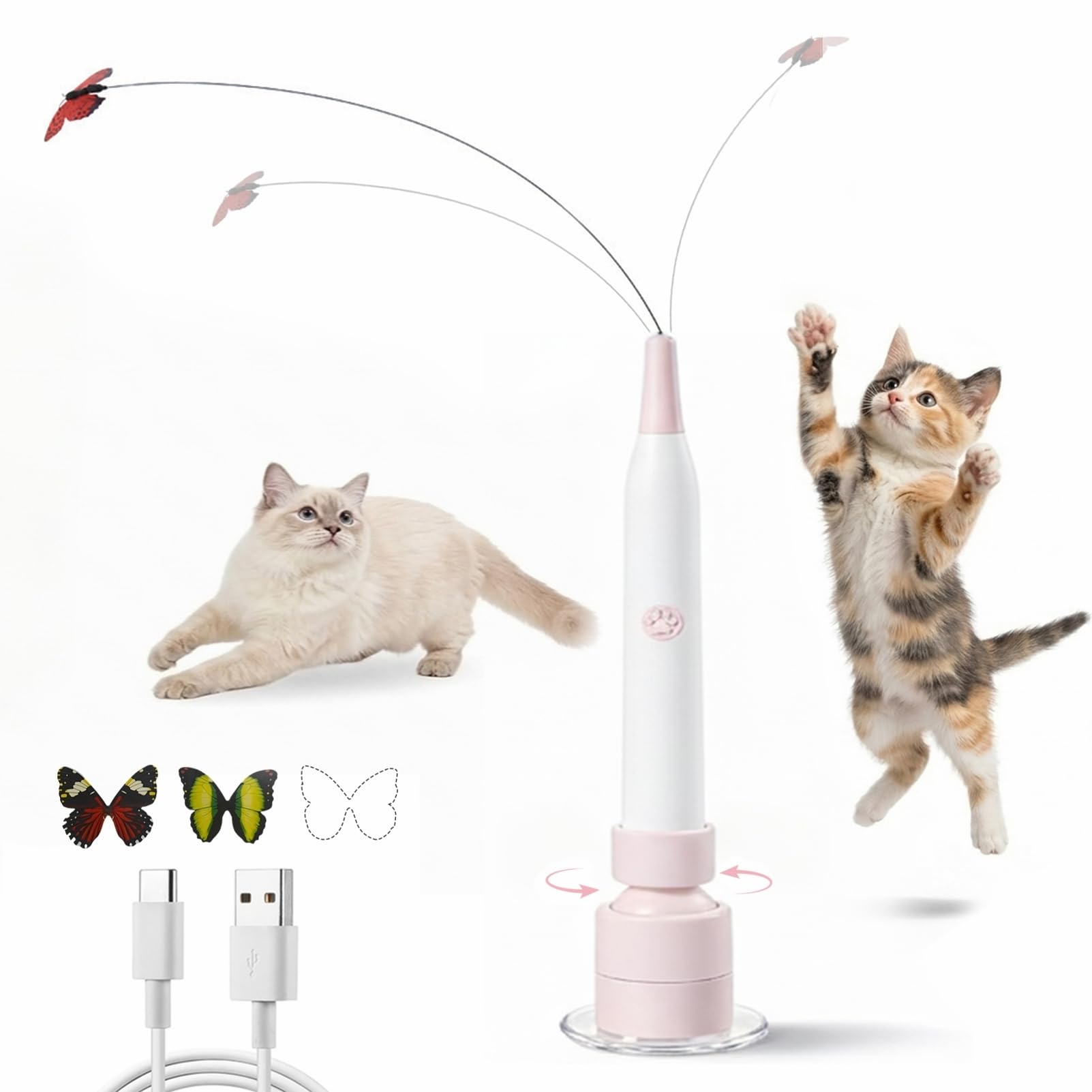 Photo 1 of FurFitFun Interactive Cat Wand Toy - Pink