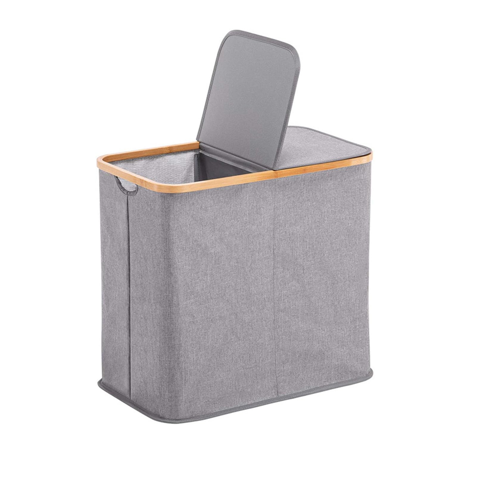 Partitioned Clothes Basket with Lid, Large-Capacity Dirty Clothes Storage Basket, High-Colour Multifunctional Folding Laundry Basket
