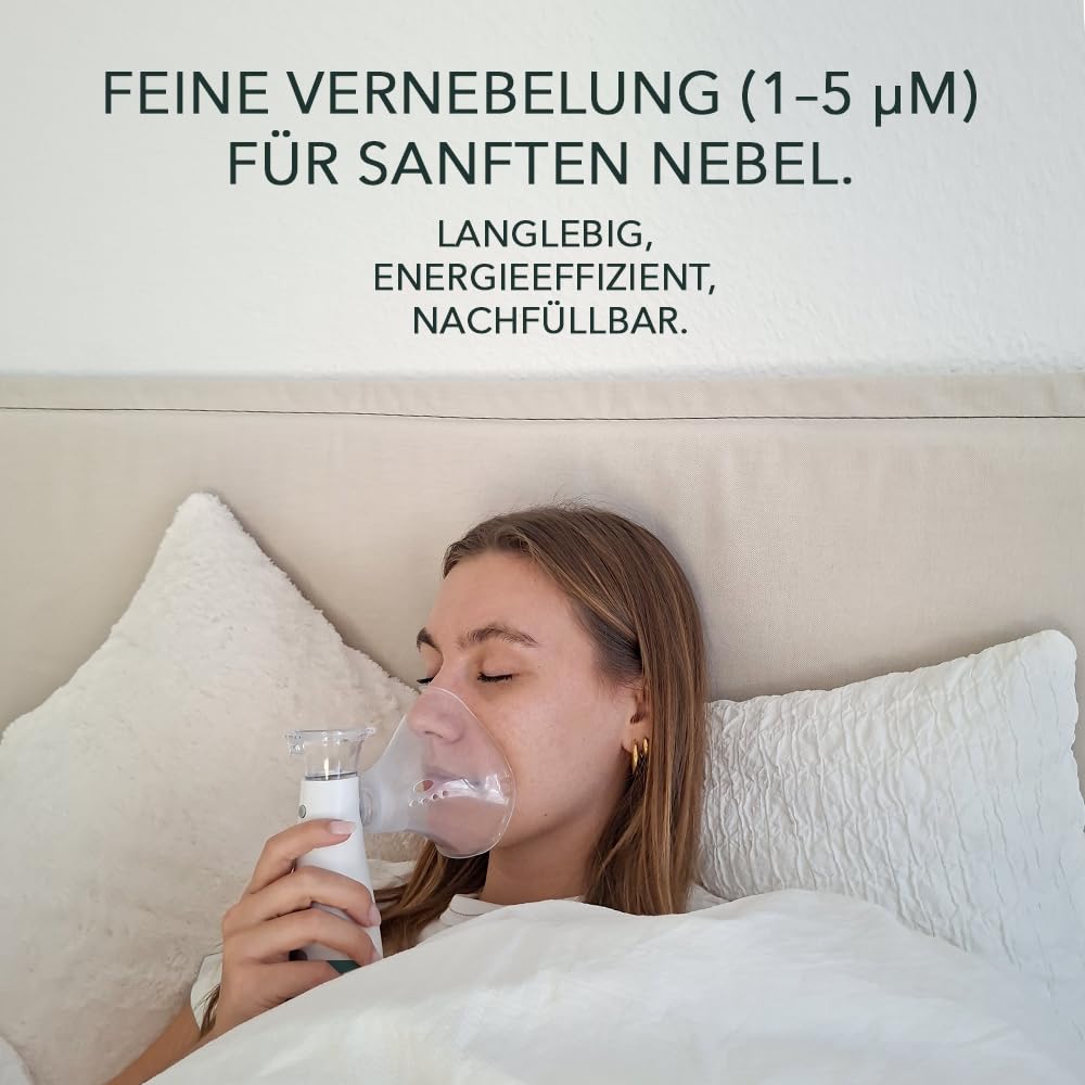 IEA Green Inhalationsgerät dunkelgrün – Vernebler Kinder & Erwachsene, tragbar