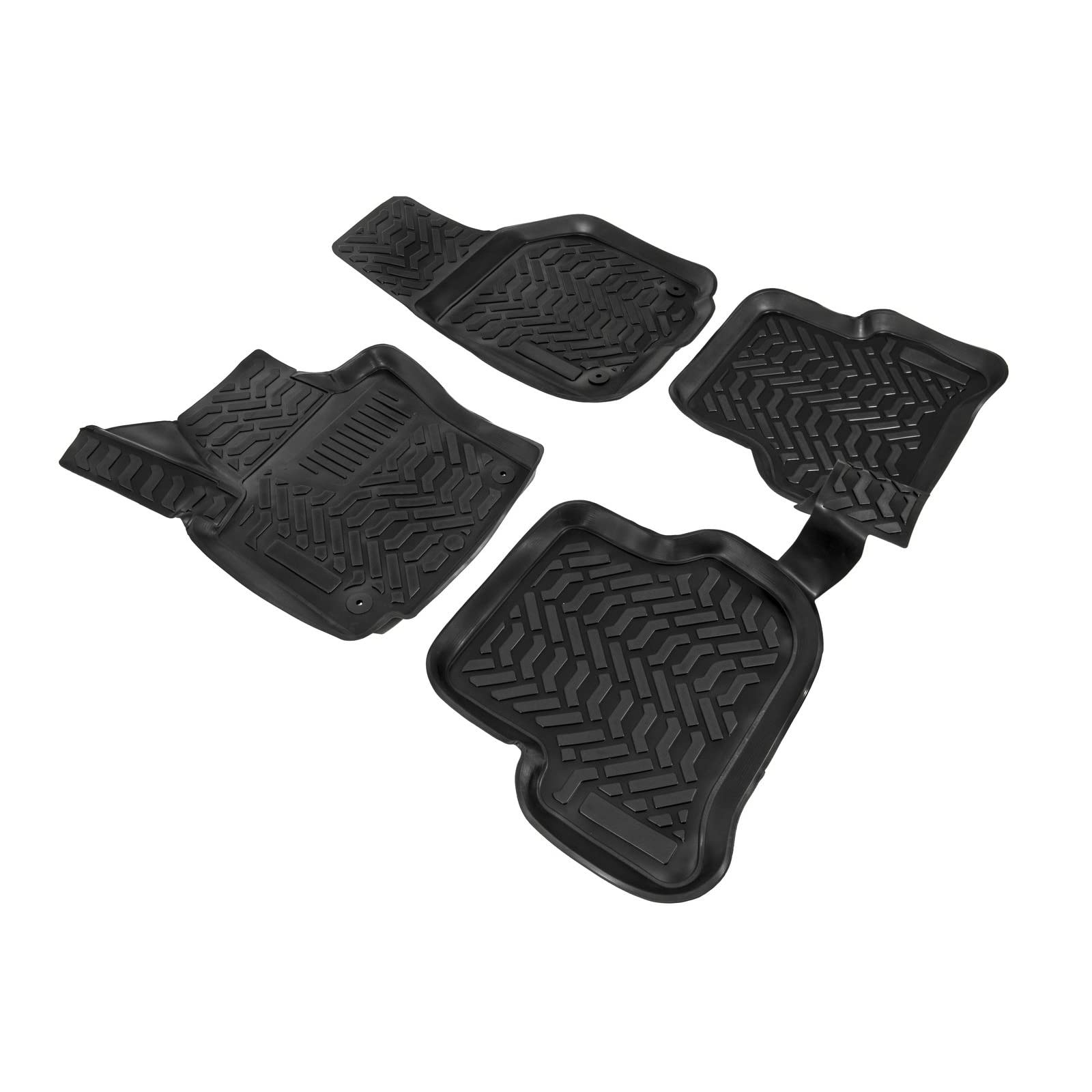 Tappetini Auto J&J Automotive 3D In TPE Per Ssangyong Rexton 2002-2017 - Set 4 Pezzi, Nero, Premium Inodore, Battuta 4 Cm