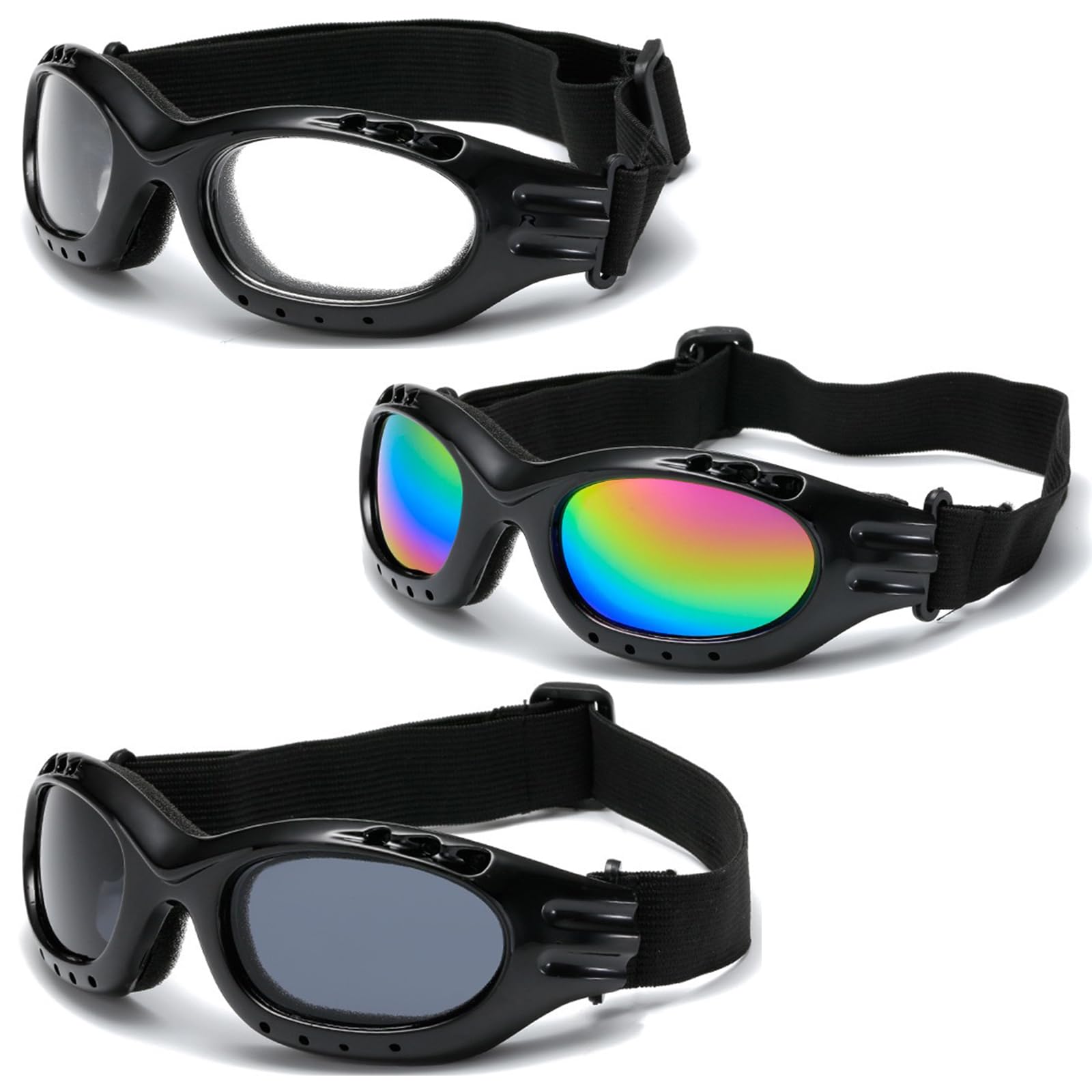 3 Pieces Motorcycle Goggles Riding Glasses Dirt Bike Goggles Ski Goggles Anti-UV Dustproof Windproof ATV Goggles For Motorcycle Riding