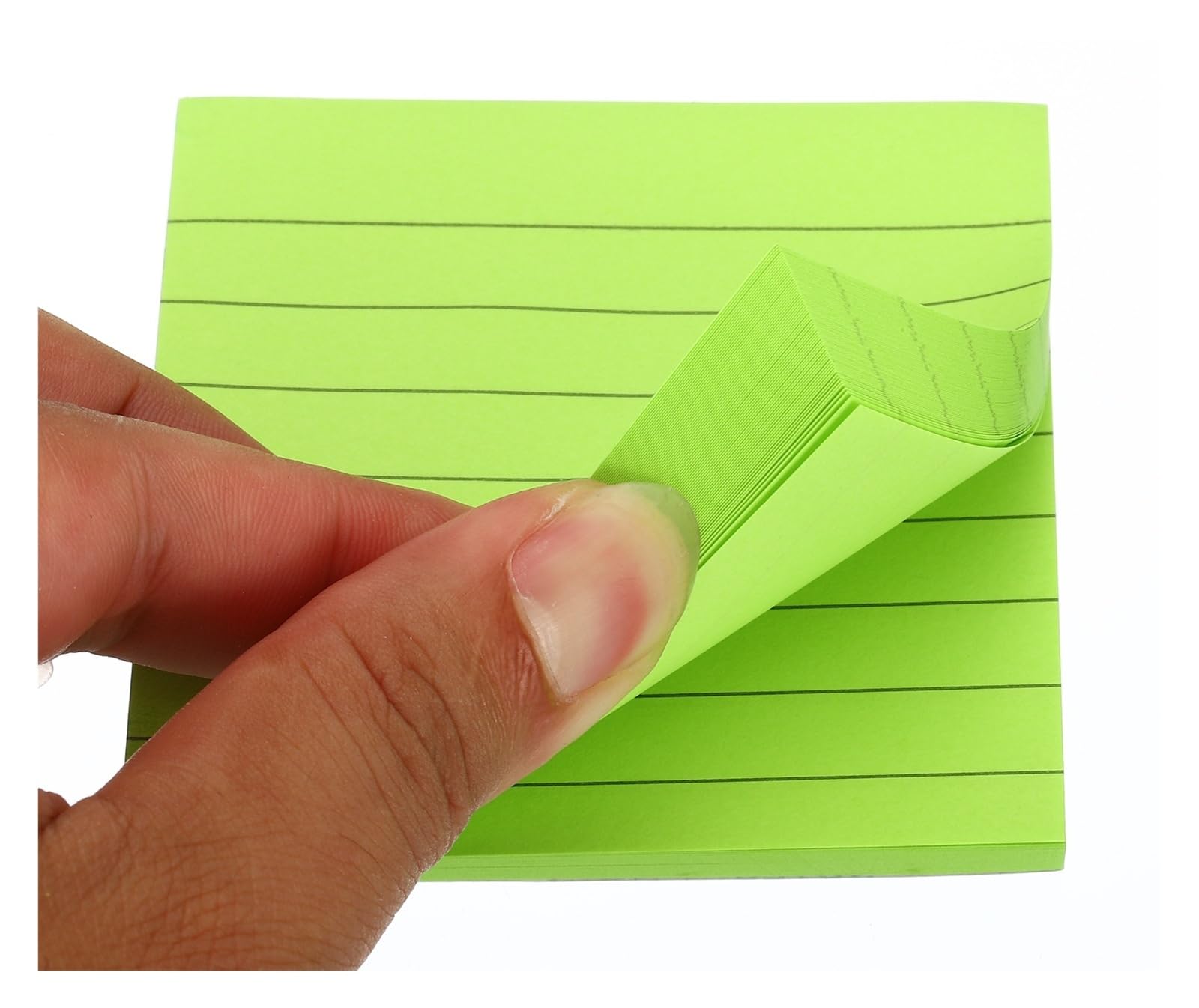 3/6 Stück fluoreszierende, linierte Haftnotizblöcke mit selbstklebenden Seiten, Planer-Aufkleber, Notizblock, bunte Memo-Karten, 100 Blatt/Stück(Orange 3x5Inch 6Pcs)