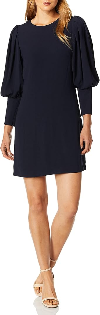 balloon sleeve shift dress