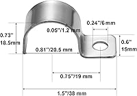 Vista 3 de Abrazaderas de conducto para tubos, soportes de montaje de tubos de acero inoxidable 304, abrazaderas metálicas de un orificio tipo P de una cara