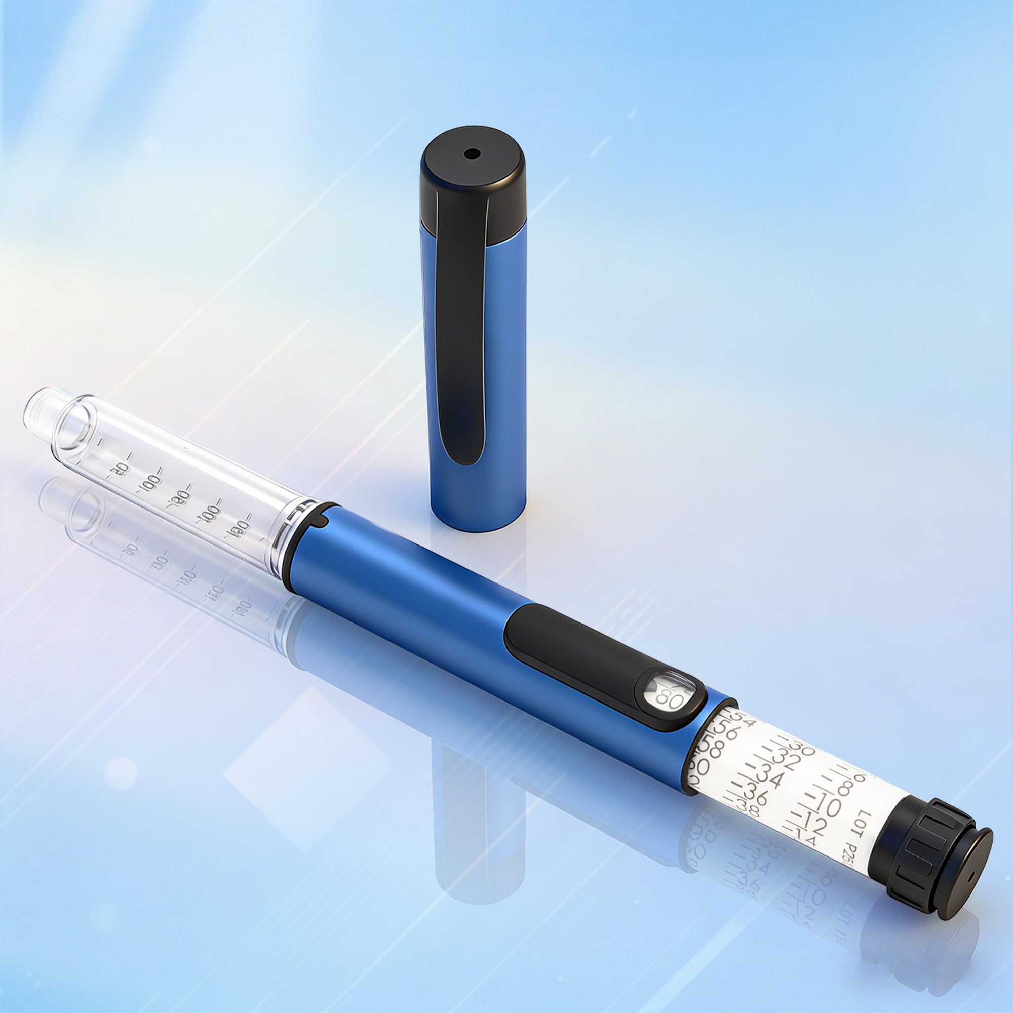 80 Einheiten Pen Injektor, einschließlich 3ml-Patronen*2 und Schutzhülle,einfach zu tragen