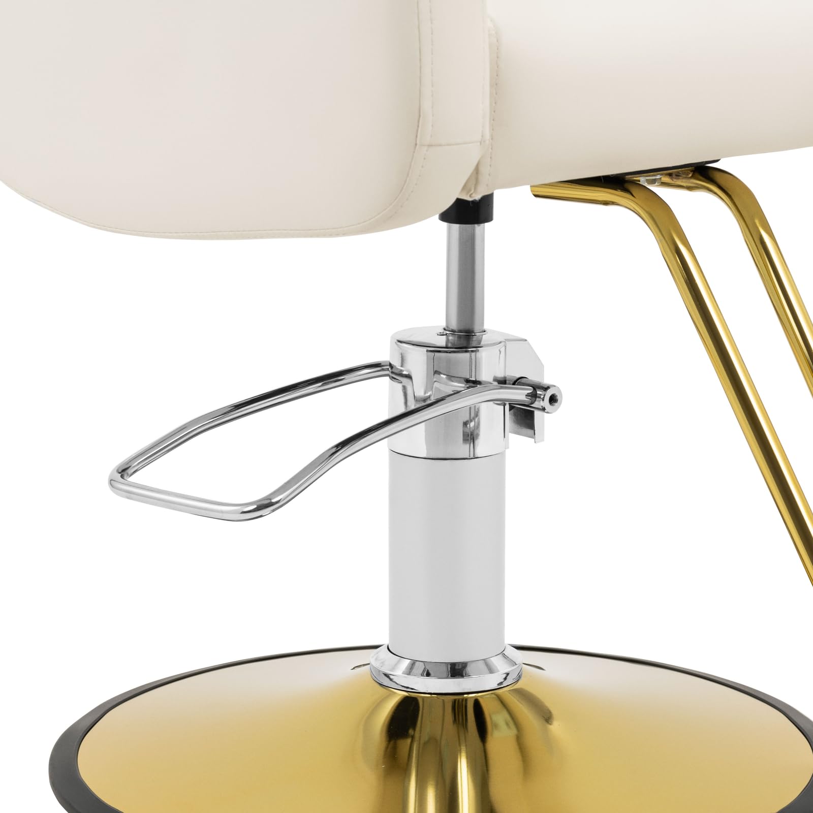 Physa Friseurstuhl mit Fußstütze Sitzhöhe 55-65 cm 180 kg Beige Barberstuhl höhenverstellbar
