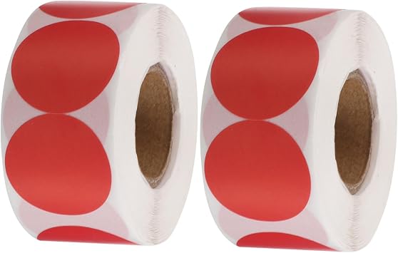 2rolls Red Thermal Stickers Self-Adhesive Labels for Food Canning Kitchen Storage Office Classroom Use Stickers Per